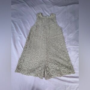 Zara Beige Floral Lace Blouse